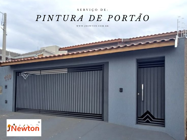 Portão social vazado com pintura em compressor